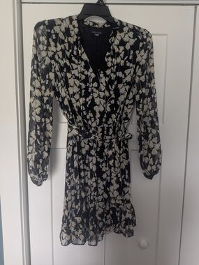 Tommy Hilfiger Women's Daisy Garden Sheer Long Sleeve Chiffon Dress Size 12